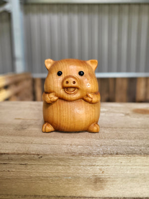 Wooden Carved Pig