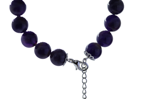 Amethyst Bead floral end Bracelet