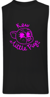 Kew Little Pigs vest with pink logo