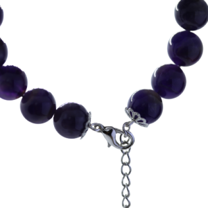 Amethyst Bead floral end Bracelet