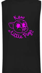 Kew Little Pigs vest with pink logo